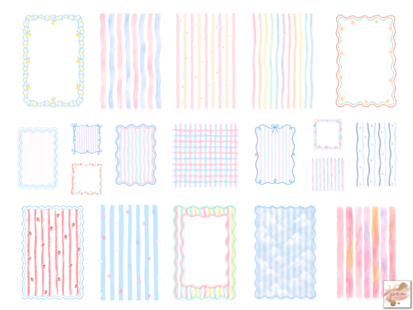 Download Summer Preppy Frames Striped Backgrounds - Backgrounds Collection