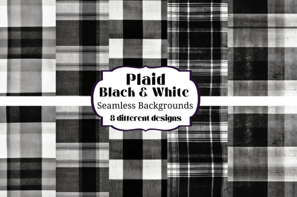Download Black &amp; White Plaid Seamless Backgrounds - Backgrounds Collection