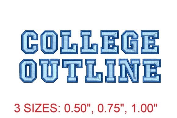 Download College Outline Embroidery Font - Premium Resources