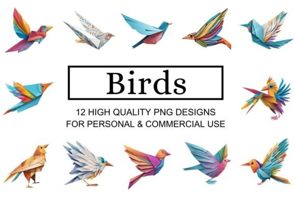 Download Origami Birds Clipart Set - Paper Birds - Origami Collection