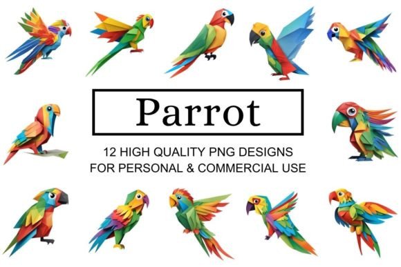 Download Colorful Origami Parrot Clipart - Origami Collection